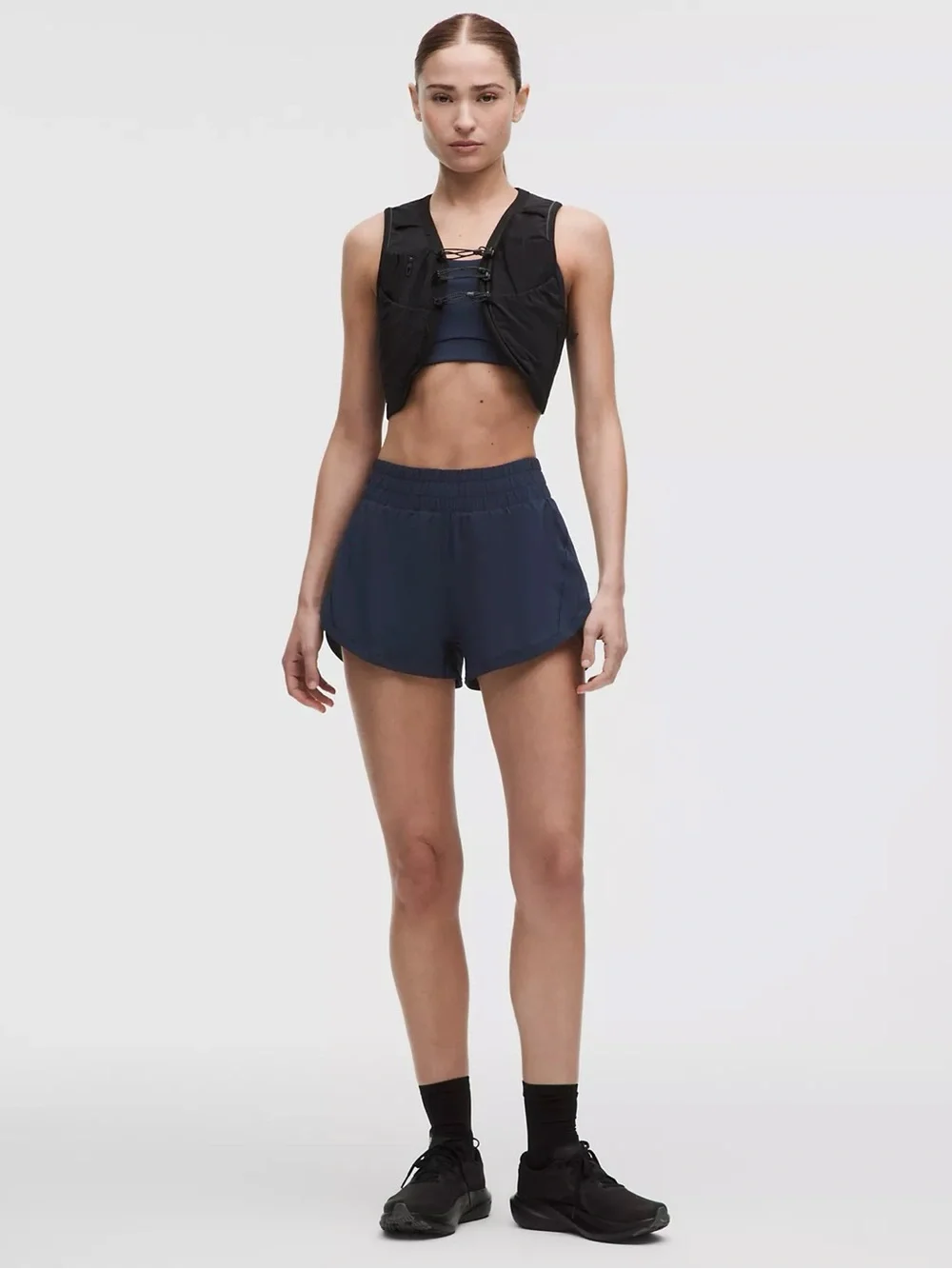 lululemon athletica Track That High Rise 3”  True Navy Shorts Size 4